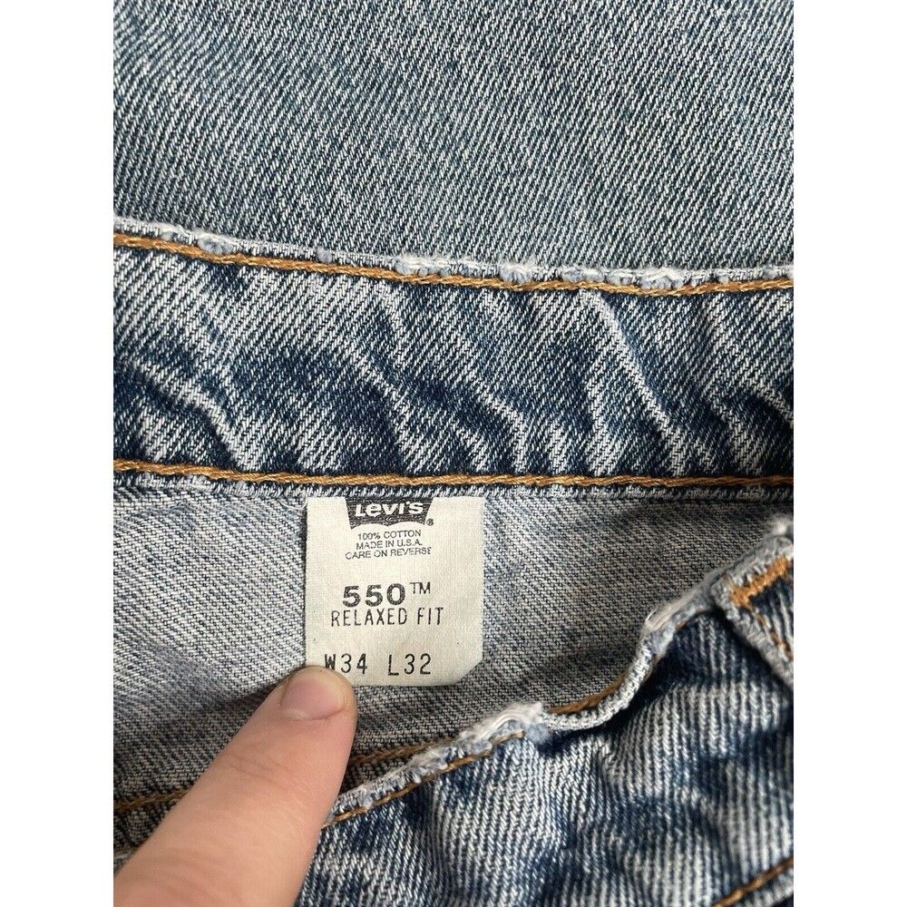 Vintage Levi’s 550 Orange Tab Jeans 34x32 Light Blue Relaxed Fit - Picture 3 of 11